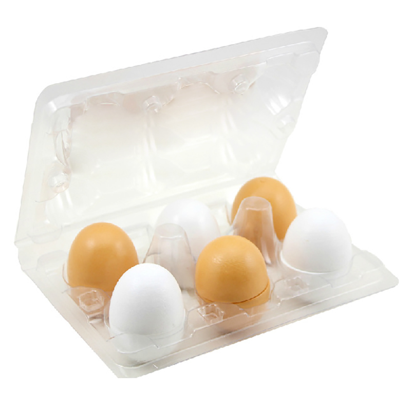 6 Buah Set Mainan Telur Kayu Tiruan Mainan Anak Bermain Kayu Makanan Telur Kuning Makanan Dapur Anak-anak Mainan Montessori Pendidikan Anak