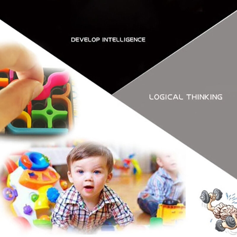 3d Intelligentie Puzzel Kleurrijke Transparante Gekke Curve Matrix Puzzel Speelgoed Voor Kinderen