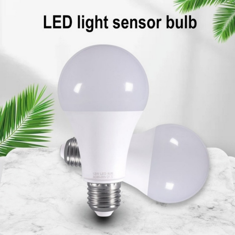 YzzKoo LED E27 Light control Sensor Light Bulb 12W 9W 7W AC85-265V Day Night Light Auto ON OFF Patio Porch Smart Lamp For Garden