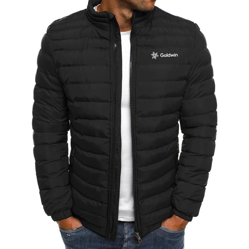 Jaket dan jaket down Pria populer, kasual dan modis, monokrom, ukuran besar, hangat, musim gugur dan musim dingin 2024