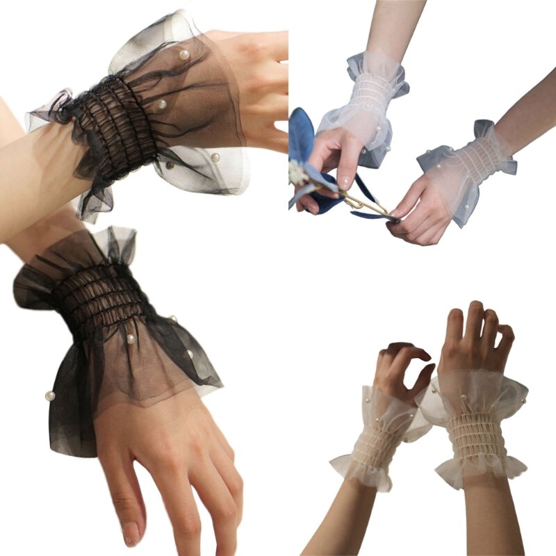 Женские жемчужины, расклешенные накладные рукава, съемные накладные манжеты, накладные рукава на запястье