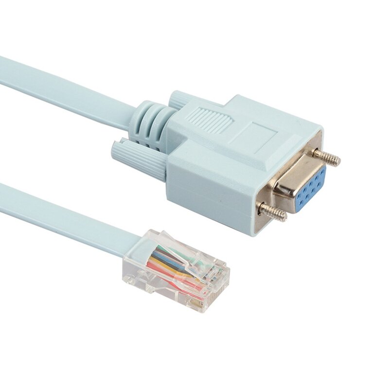 สายเคเบิลคอนโซล USB RJ45 Cat5 Ethernet Rs232 DB9 COM Port Serial Rollover เราเตอร์สายเคเบิลอะแดปเตอร์เครือข่าย1.8M