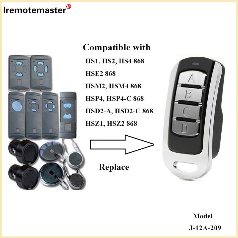 Compatible with HORMANN 868mhz Remote Control Clone HSM2 HSM4 for Garage Gate Door Remote Control