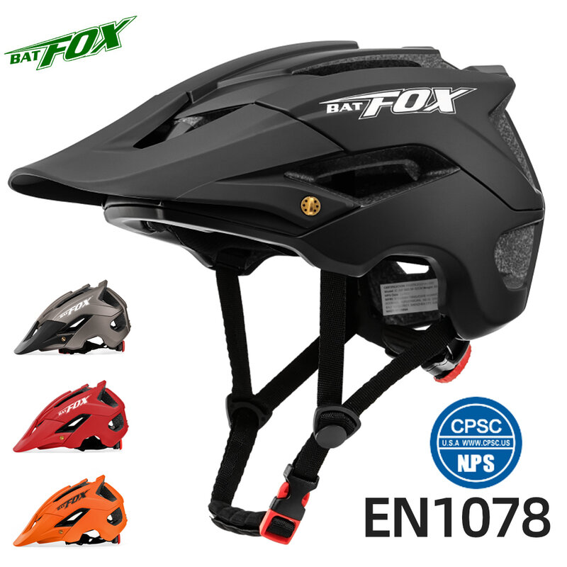 BATFOX-casco de ciclismo para hombre y mujer, protector de cabeza para bicicleta de montaña, moldeado integralmente, 2023