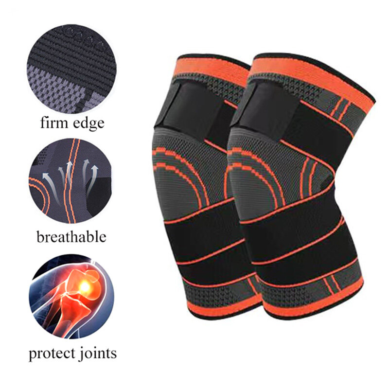 Fitness sportowy ochraniacze na kolana bandaż ściągający szelki elastyczny Nylon bezpieczeństwa siatkówka koszykówka jazda na rowerze siłownia Sport ochraniacz ze stelażem