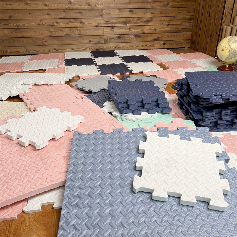Puzzle de 16 pièces de 30x30cm en polymère pour enfant, tapis OligFoam Lea, activités de chambre pour bébé