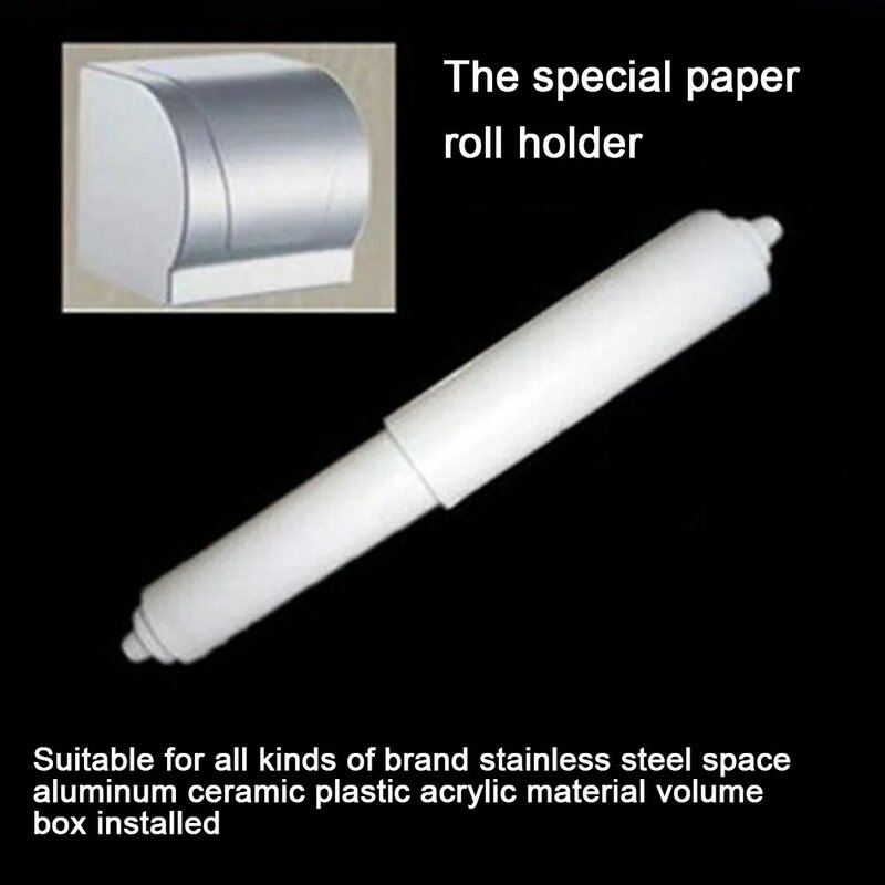1/3PCS White Plastic Toilet Roll Holder Replacement Toilet Roll Holder Roller Insert Spindle Spring Flexible Toilet Paper Holder