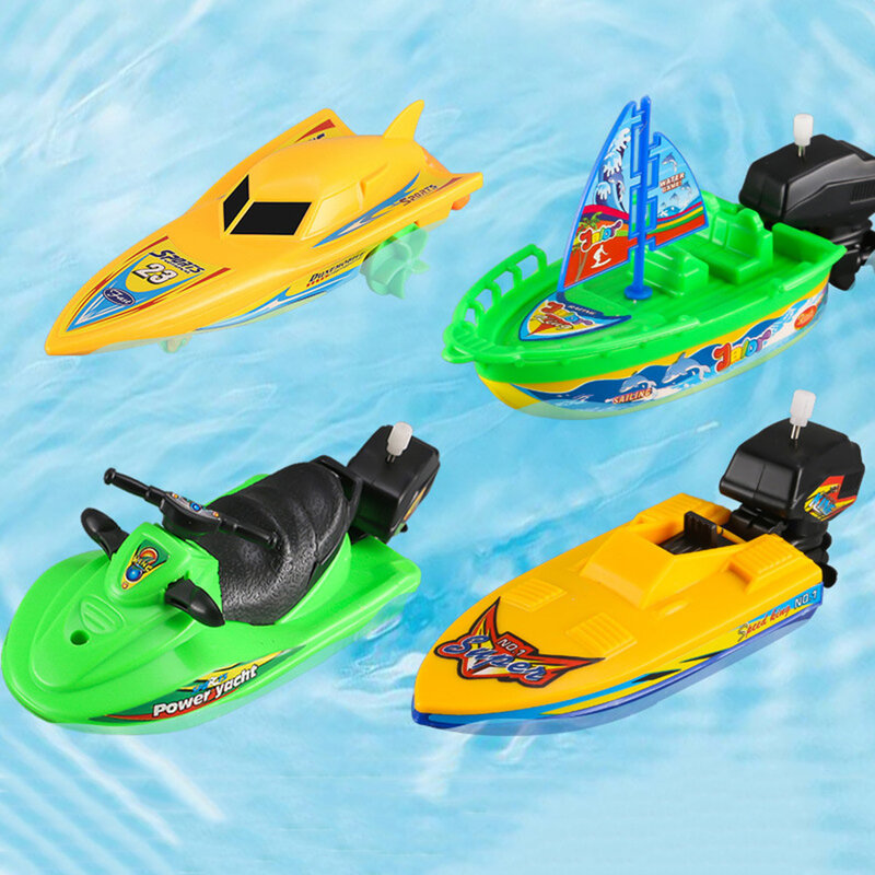 1pc velocidade barco navio vento acima brinquedo flutuador na água brinquedos criança clássico relógio brinquedos chuveiro de inverno banho brinquedo para crianças meninos brinquedos