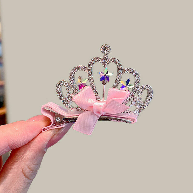 Fashionable Women'S Girls' Heart Water Diamond Crown Sparkling Hair Clip Children'S Cute Headwear Decorative Hair Accessories