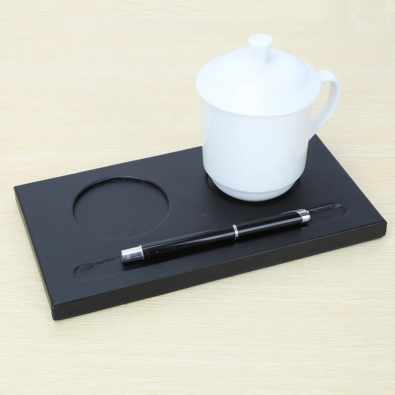 Office A4 File Folder Paper Clipboard Magnetic Clip Board PU Leather Drawing Writing Pad Insulated Cup Holder Coaster