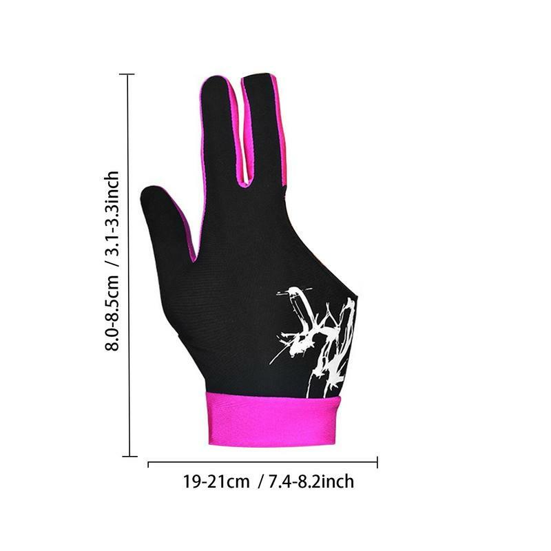 Ультрашелковые дышащие Нескользящие эластичные двухслойные перчатки для бильярда с тремя пальцами