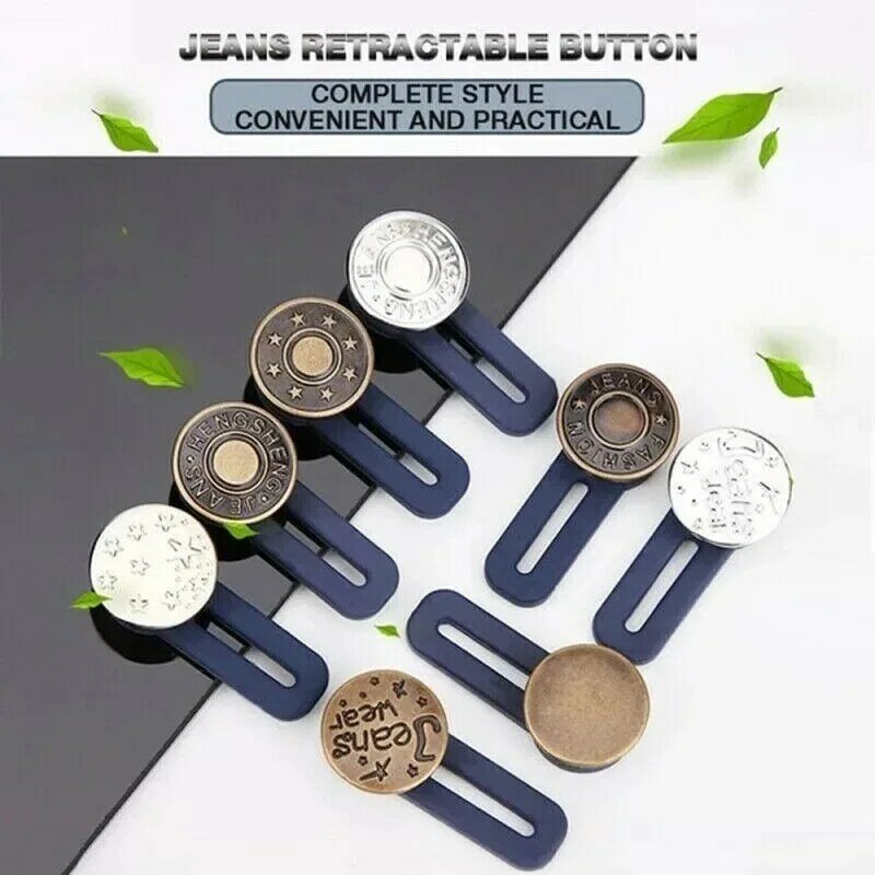 調節可能な金属製ジーンズボタン,ミシンなし,カジュアルパンツ,伸縮性のあるスプリングバックル,パンツとウエストエキスパンダーアクセサリー