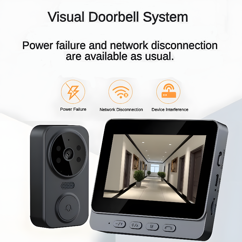 Sistem keamanan Video nirkabel pintar layar 4.3 inci, penampil Harga cincin pintar pintu pintar bel pintu mata kamera bel pintu nirkabel