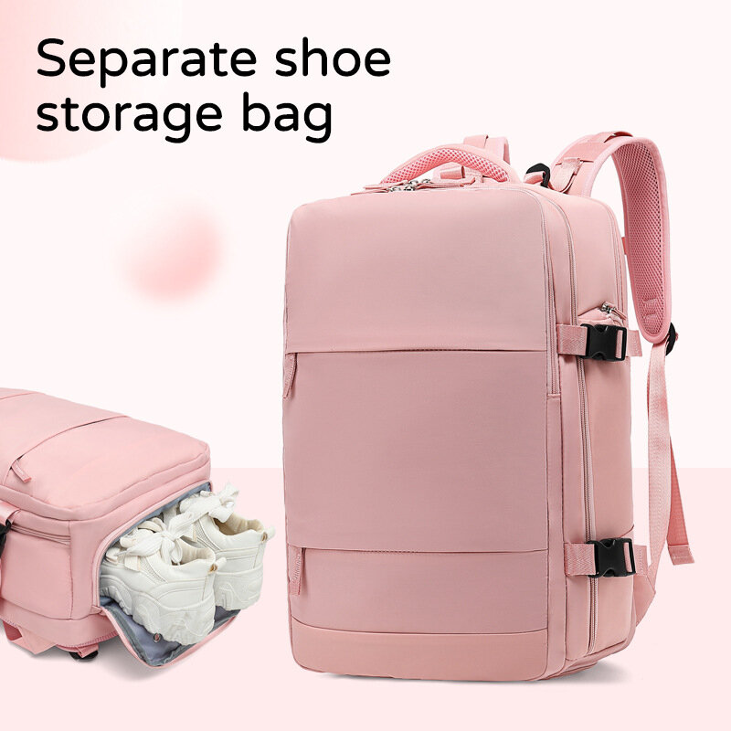Tas koper wanita multifungsi, tas koper kapasitas besar multifungsi dengan pengisi daya USB, tas sekolah, tas koper ringan untuk wanita