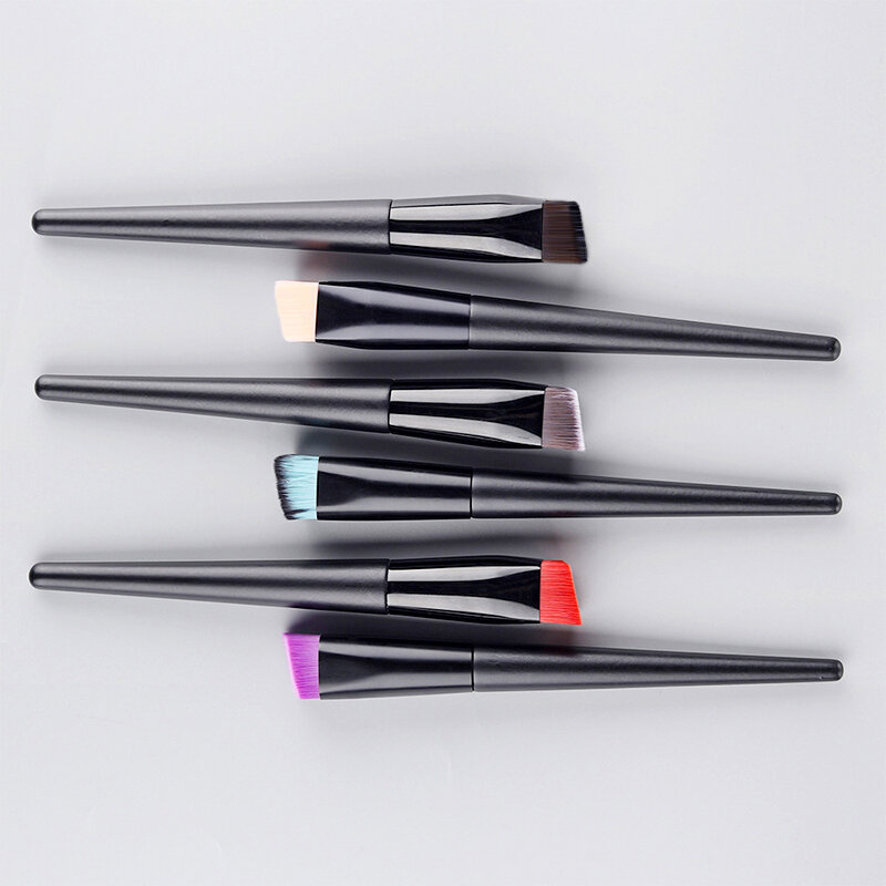 Professional Beveled Flat Makeup Brushes Fiber Concealer Foundation Even Coverage Female Makeup Tool Washable Beauty Accessories