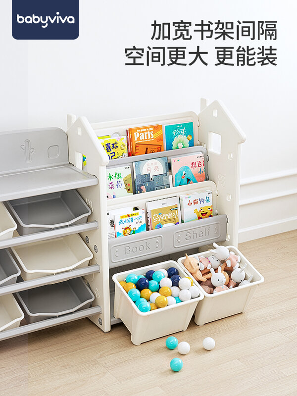 Children's bookshelf, multi-layer home picture book, toy classification, large capacity, multi-layer storage and organizing