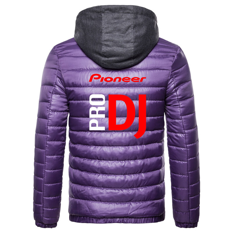 Inverno novo masculino para baixo duplo zíper jaqueta pioneer pro dj impresso personalizável logotipo hoodies quente para baixo jaqueta masculina de qualidade superior