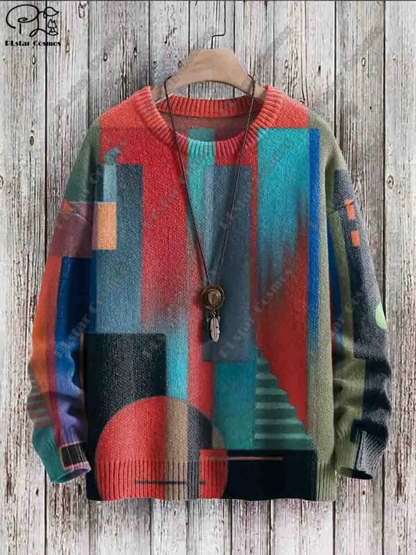 PLstar Cosmos-suéter con estampado 3D para hombre y mujer, Jersey cálido y feo de estilo retro, de calle, informal, unisex, F-4 de invierno