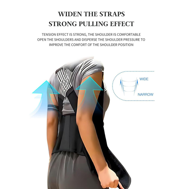 Corrector de postura de espalda para mujer, cinturón de corrección de postura de espalda elástico transpirable, hombro ajustable para estudiantes y niños