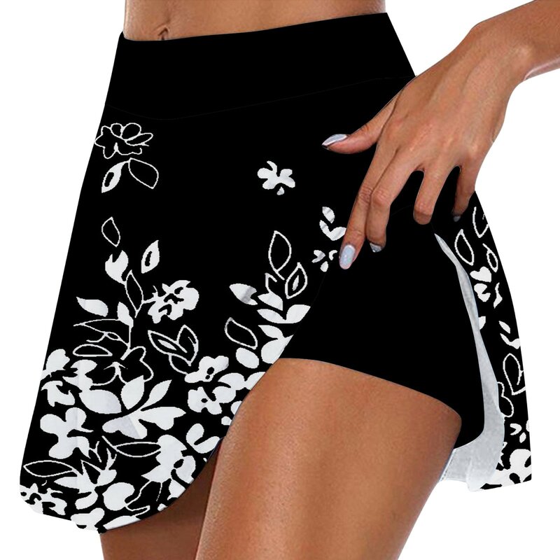 Womens Daily Soft Leisure Exercise Printed Skirt Sports Short Skirt Shorts Short Skirt For Women A Line Skirt Lingerie Skirt
