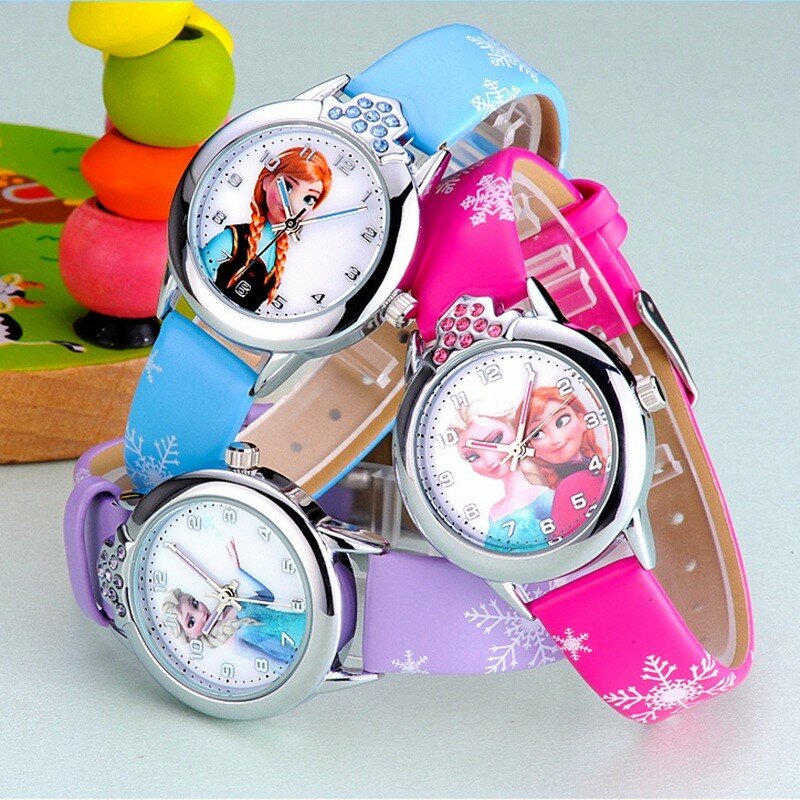 Disney-relojes de cuarzo con dibujos animados para niños, pulsera de mano colorida para estudiantes, Frozen, Elsa, Anna, Princesa, nuevo, envío directo