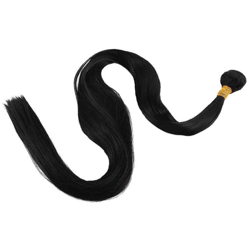 30-Cal sznurek prosty dziewica włosy brazylijskie Remy spleciona wiązka włosów peruka z przedłużonymi włosami 1 wiązka