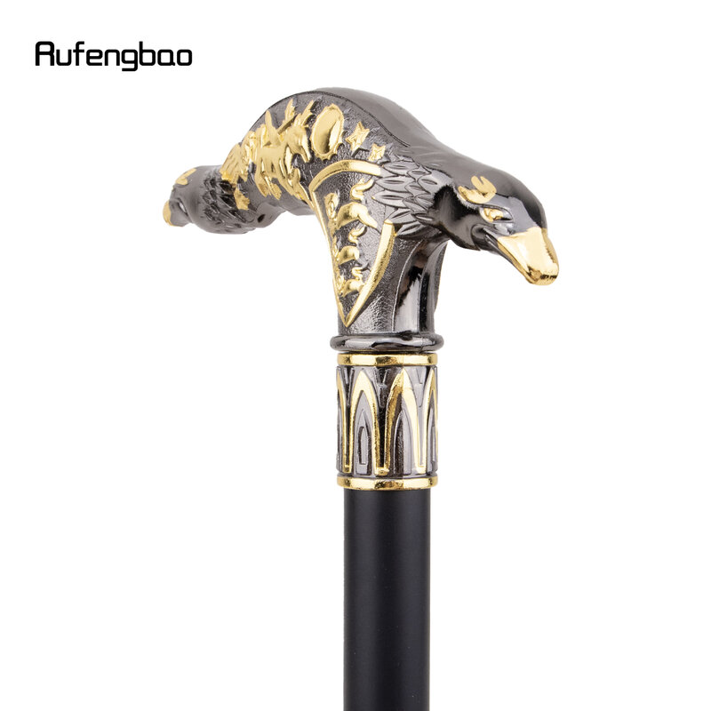 Hitam emas kepala elang Fashion tongkat Berjalan tongkat dekoratif Cospaly Pesta Antik modis tongkat berjalan Crosier 93cm