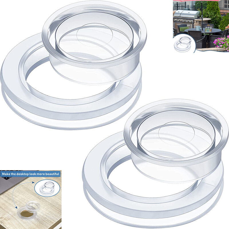 Set di tappi e tappi per anelli con foro per ombrellone da tavolo in Silicone per esterni in vetro Patio Table Deck Yard