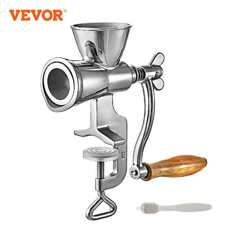 Vevor moedor de grãos manual 1.6 Polegada de espessura máquina de café moinho com manivela mão mesa braçadeira design aço inoxidável para casa