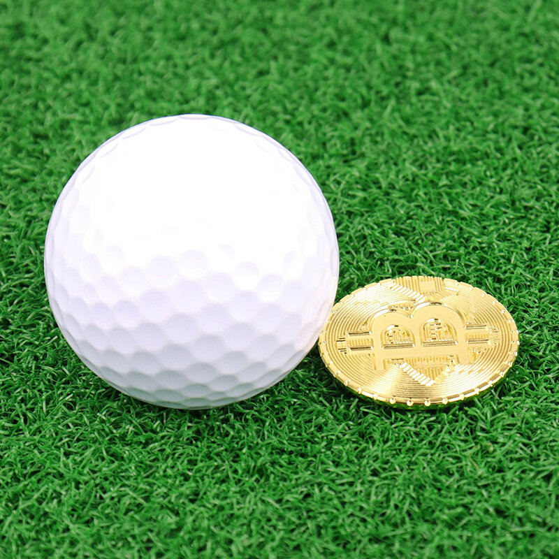 คลิปหนีบ Topi sulap penanda Golf 1ชิ้นคลิปบอลเซตปากกาหมวกแม่เหล็กอุปกรณ์ penanda Golf รูป Bitcoin มาร์ก