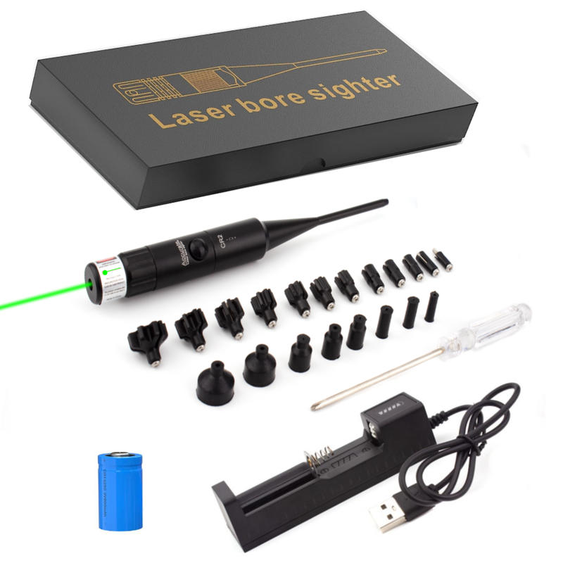 Laser Bore Sight Kit.177 .22 Caliber to 12GA Laser Pointer Collimator Universal Boresighter Battery Included