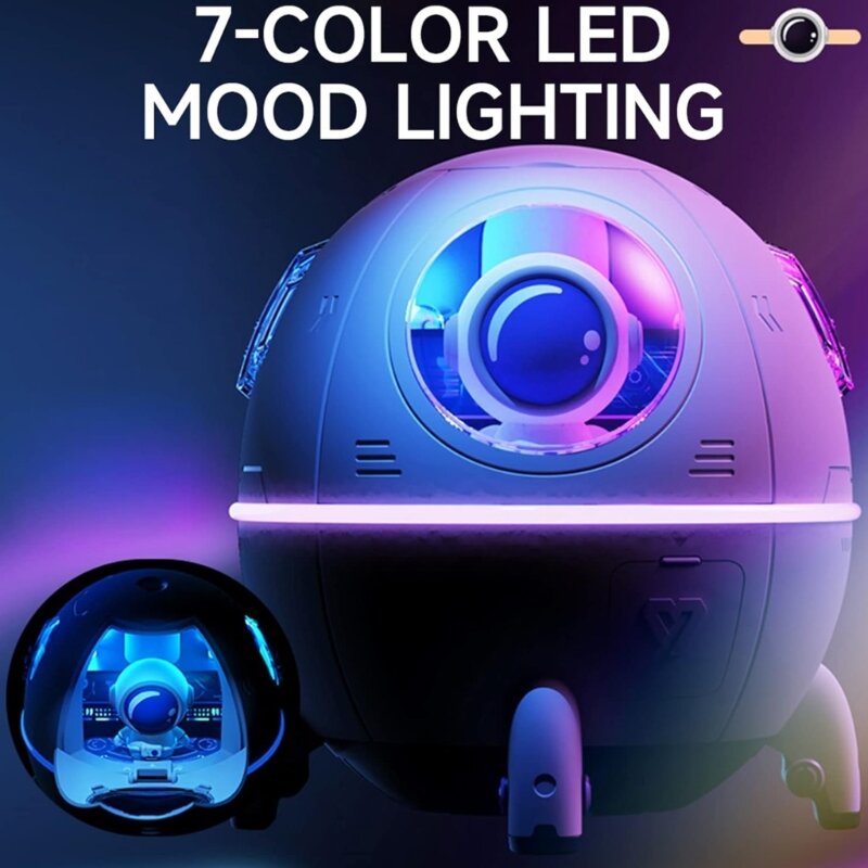 Humidificateur d'air portable à ultrasons avec lumière LED, capsules spatiales mignonnes, USB, brume fraîche, maison, chambre à coucher, 220ml