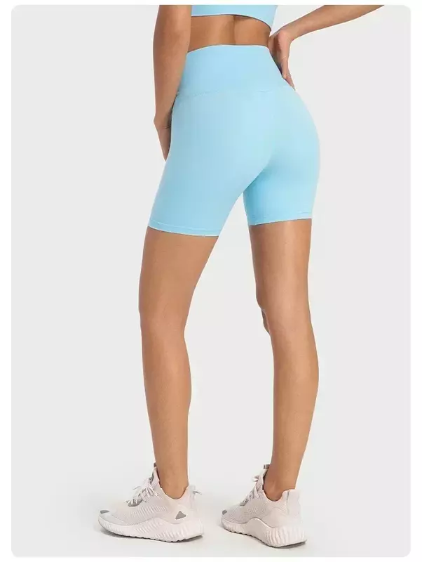Lemon Align celana pendek olahraga wanita, celana Biker lembut meregang pinggang tinggi Inseam 6 inci untuk Fitness Gym pakaian atletik