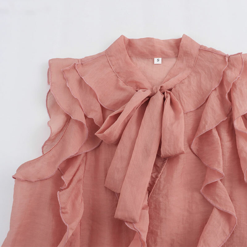 TRAF-camisa adornada en capas para mujer, blusas elegantes, camisas casuales, ropa de tendencia de verano, Tops Vintage