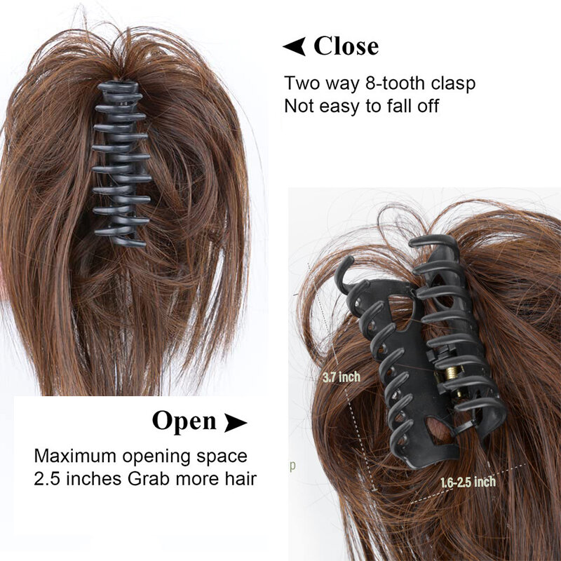 Synthetic Straight Chignon Messy Fluffy Hair Bun Claw Clip-in Hair Extensions For Women Fake Hair Scrunchy
