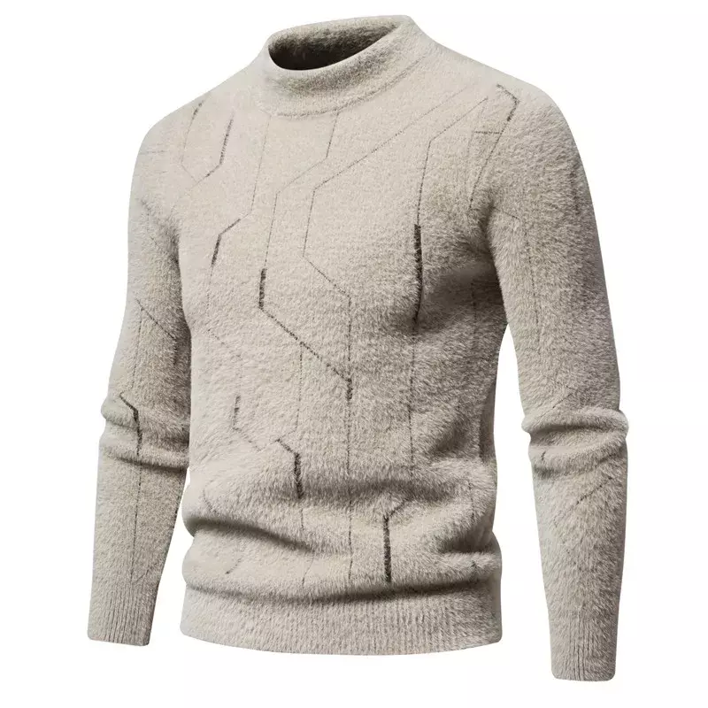 Suéter de visón de imitación para hombre, ropa de punto a juego, moda, otoño e invierno, nuevo