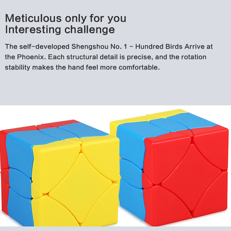 BaiNiaoChaoFeng-rompecabezas de cubo colorido con forma de Fénix para niños, juguete educativo de velocidad de 3x3x3, 5,7 cm, 3x3