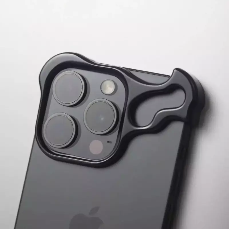 Funda de teléfono parachoques de aleación de aluminio Irregular de lujo para IPhone 12, 13, 14, 15Pro Max Plus, protección de película de lente, cubierta de Metal a prueba de golpes