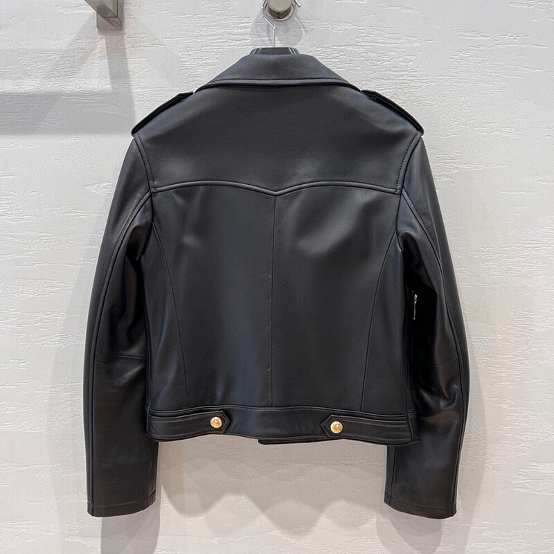 Женская тонкая кожаная куртка, новый дизайн 2023, женская одежда TF5473