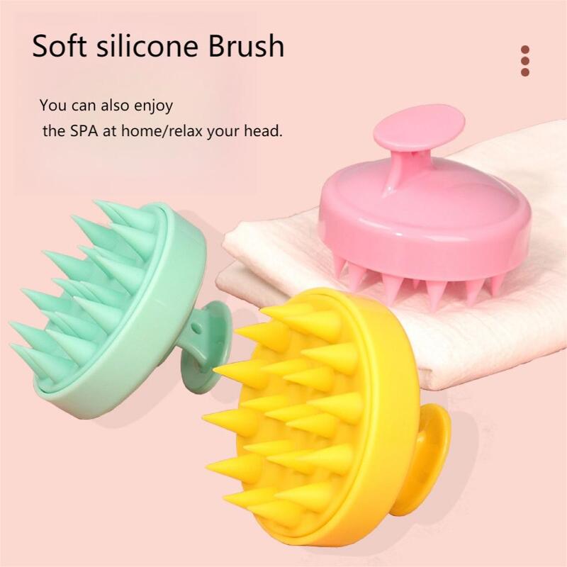 Brosse à shampoing en silicone pour nettoyer le cuir chevelu, massage floral du cuir chevelu, tête en mousse facile, brosse de massage, peigne de bain, outil de soin