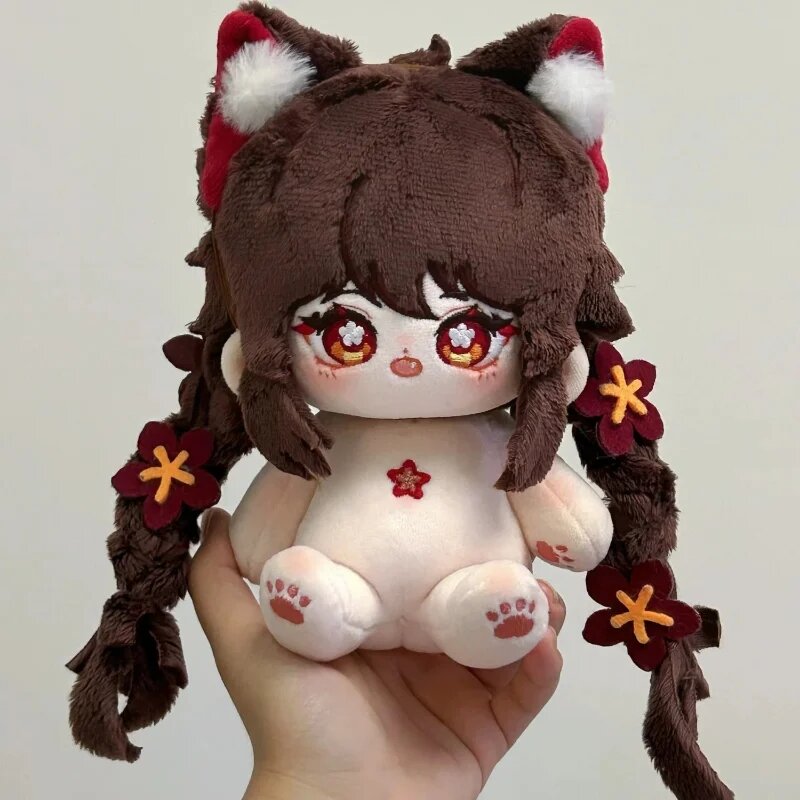 Gra Anime Genshin Impact Hu Tao 20cm pluszowy lalki zabawki naga lalka pluszowy Cosplay 5993 prezent dla dzieci