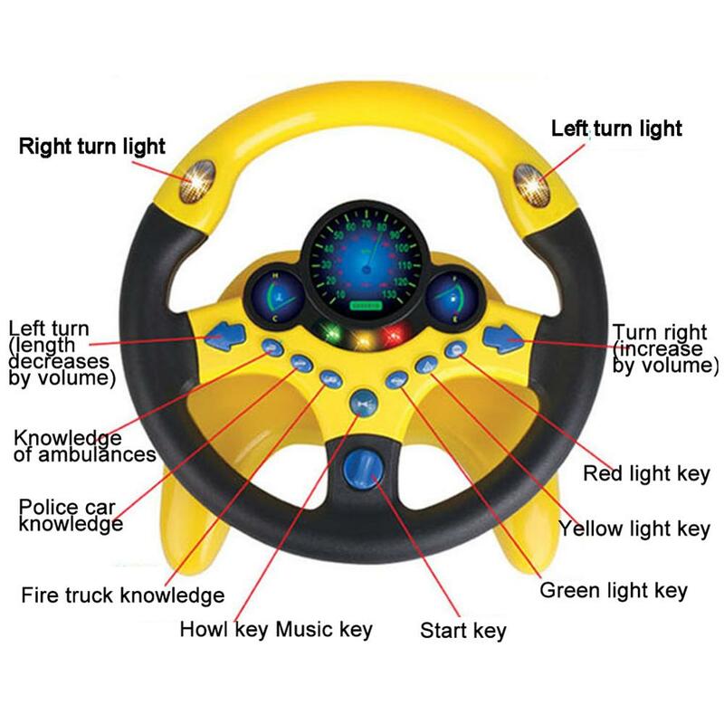 Электрический управляющий контроллер с имитацией руля, Портативная Игрушка-колесо с светильник кой и звуком, образовательные Звуки для детей, подарок