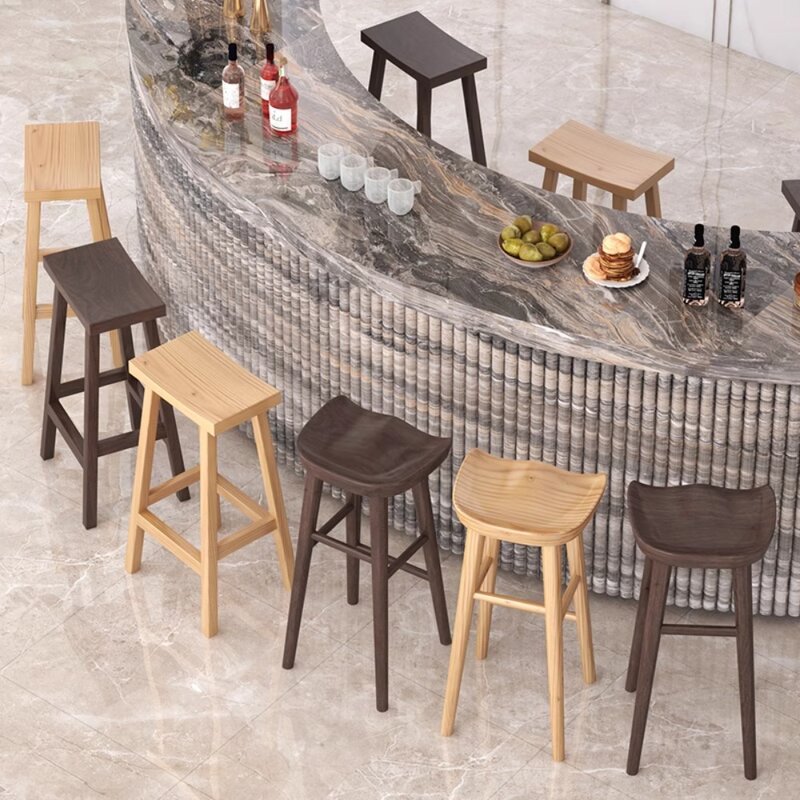 Современный деревянный барный стул, компактные дизайнерские табуреты для внутреннего дворика, сада, балкона, бара, украшения интерьера ресторана