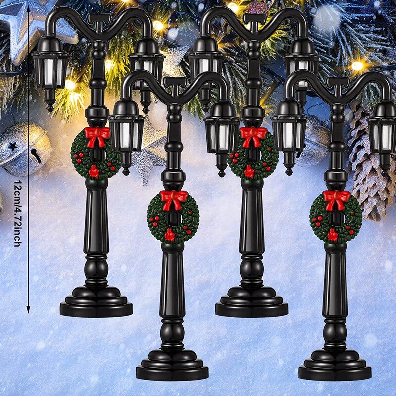 Mini lampadaire de Noël, modèle de mini lampadaires, lampadaire décoratif, petit lampadaire, maison de courses, A