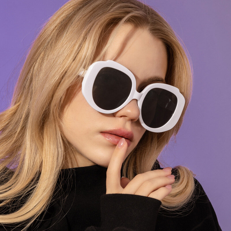 LONSY – lunettes De soleil rétro à monture ronde pour femmes, Vintage, marque De luxe, surdimensionnées