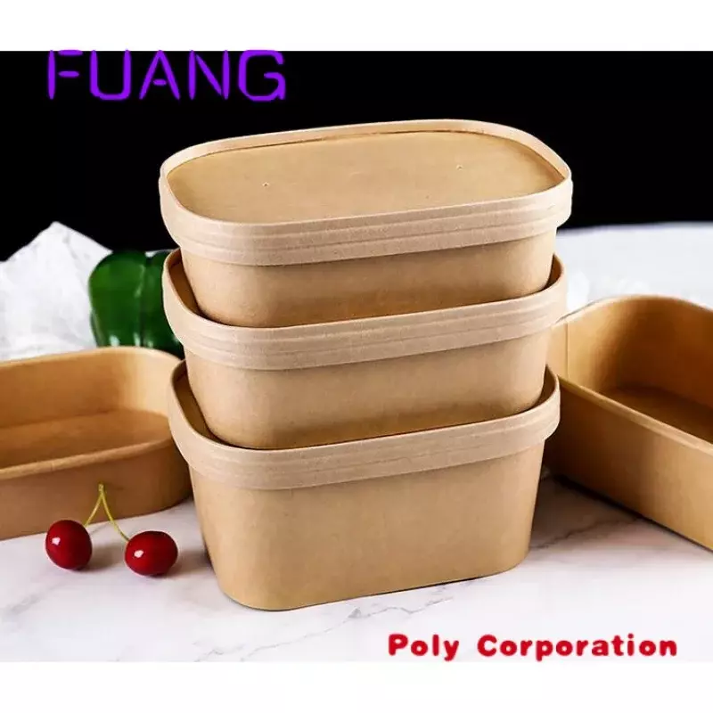 Custom  Custom disposable biodegradable catering takeaway food container food kraft paper lunch boxes packaging with your own lo