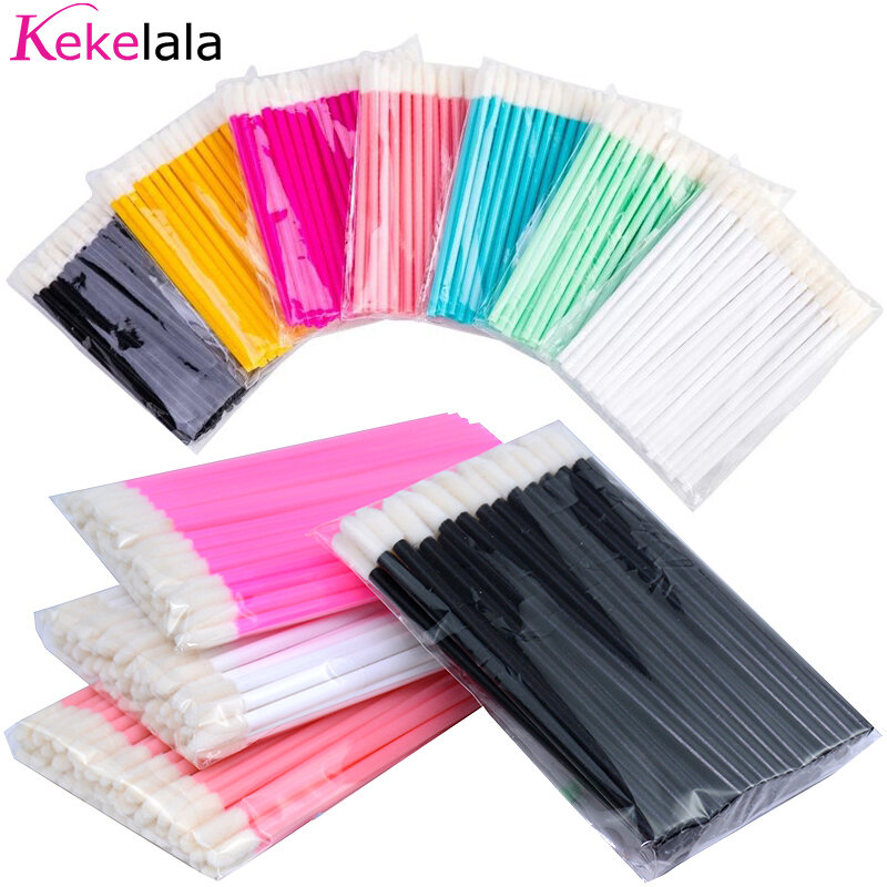 Kekelala-Escovas descartáveis para lábios, batom, aplicadores Gloss, cotonetes de maquiagem, escova micro limpeza, ferramentas para extensão de cílios, 50PCs