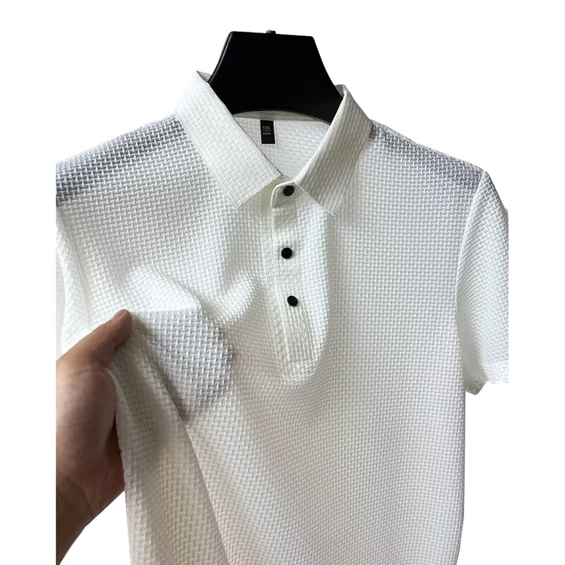 Koszula męska bluzki Casual Muscle Office z krótkim rękawem w jednolitym kolorze letnia T Dress T Shirt Tee Business Casual Fashion