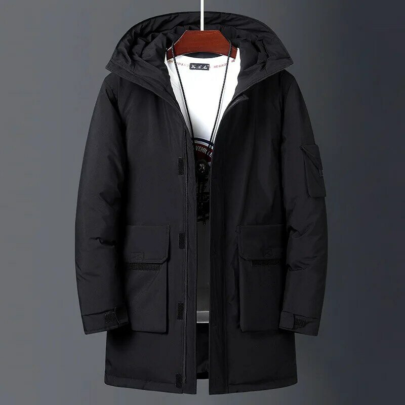 새로운 청소년 겨울 남성 다운 재킷 두껍고 따뜻한 남성 중간 길이 윈드 브레이커, 남자 따뜻한 파카 패션 2022