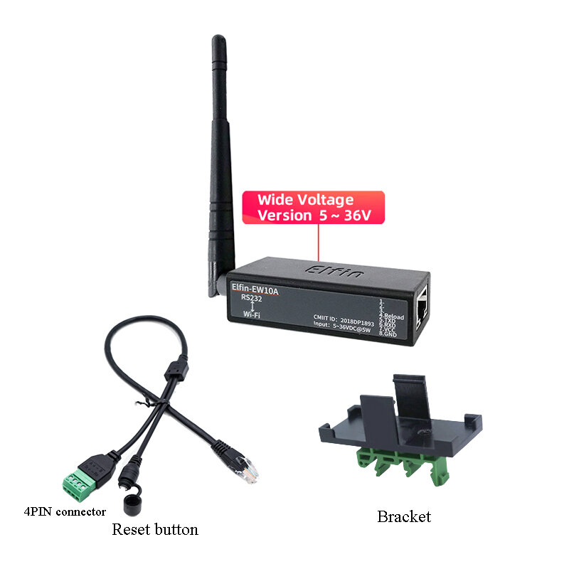 Seriële Poort Rs232 Naar Wifi Apparaat Server Converter Elfin-EW10 Ew10a Ondersteuning Tcp/ip Telnet Modbus Iot Data Converter Overdracht